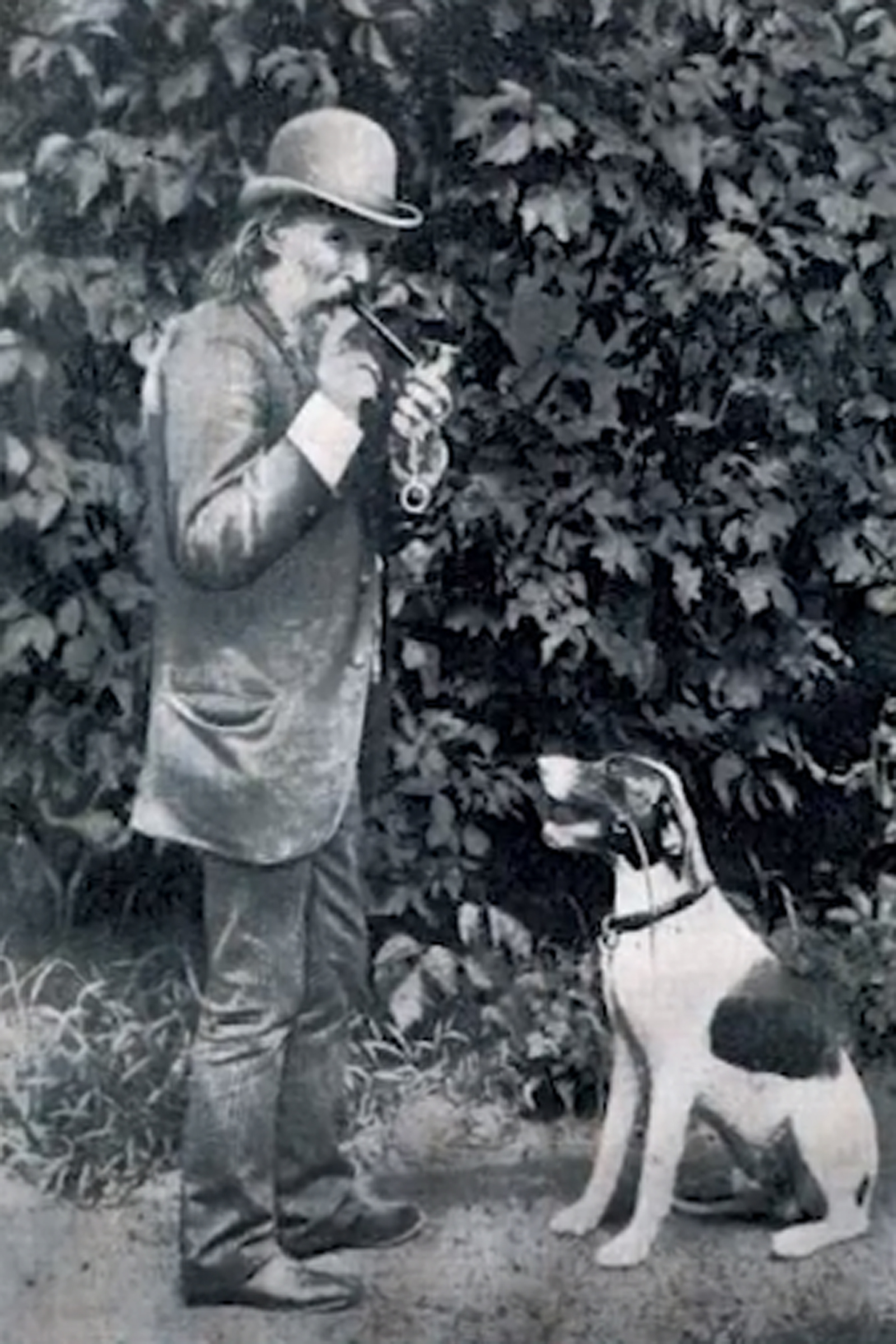 Herman Ottó és kutyája.